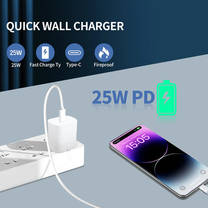 PD 25W Type C Super Fast Charger Adapter For Samsung Galaxy s10, 20, 21, 22, 23, Note